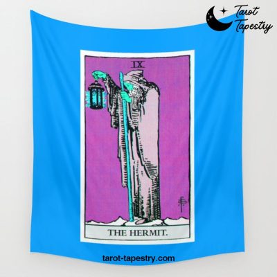9. The Hermit- Neon Dreams Tarot Wall Tapestry Offical Tarot Tapestries Merch