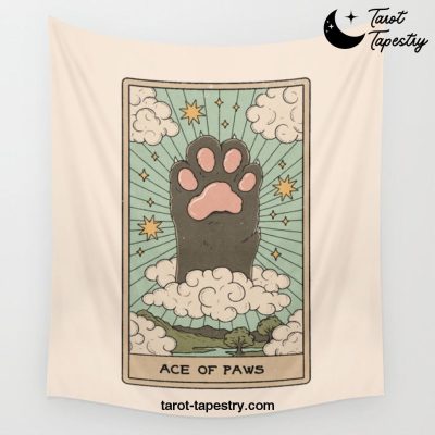 Ace of Paws Wall Tapestry Offical Tarot Tapestries Merch