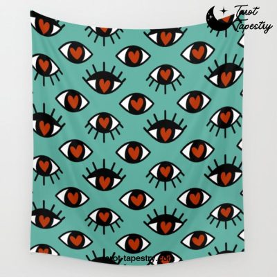 All Eyes on You - Teal Wall Tapestry Offical Tarot Tapestries Merch