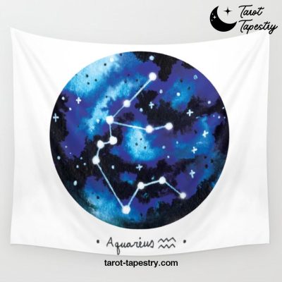 Aquarius Constellation Watercolour Wall Tapestry Offical Tarot Tapestries Merch