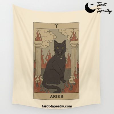 Aries Cat Wall Tapestry Offical Tarot Tapestries Merch