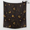 Black and Gold Celestial Witchy Pattern Wall Tapestry Offical Tarot Tapestries Merch