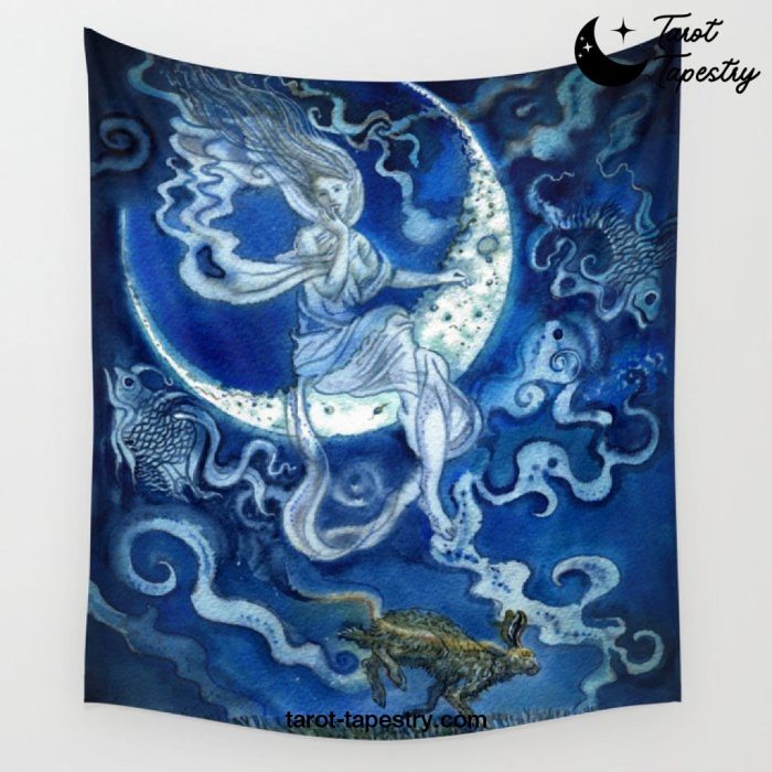 Blue moon Wall Tapestry Offical Tarot Tapestries Merch