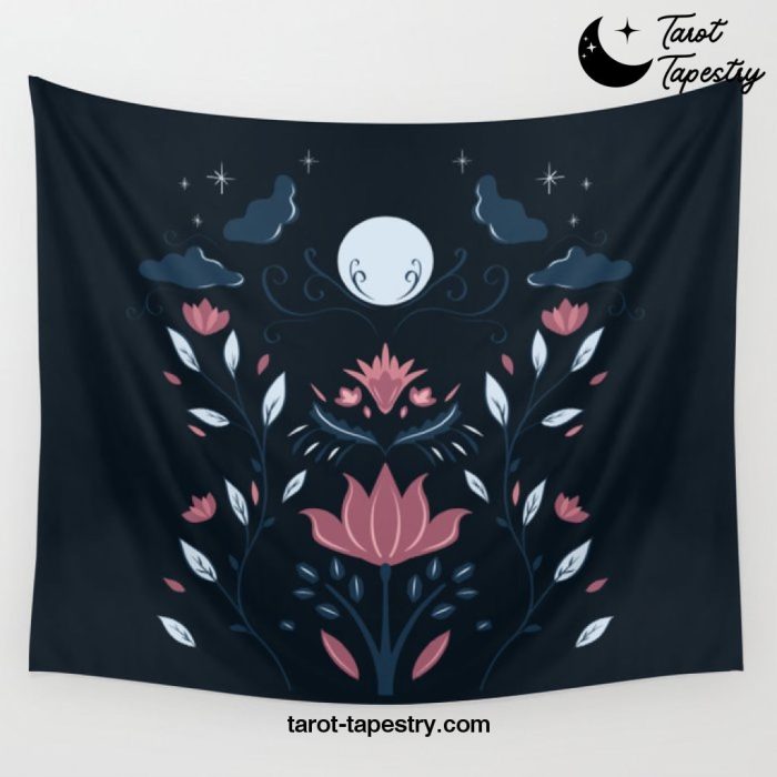 Folk Moon Art Wall Tapestry Offical Tarot Tapestries Merch