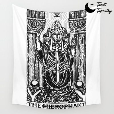 Geometric Tarot Print - The Hierophant Wall Tapestry Offical Tarot Tapestries Merch