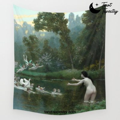 LEDA AND THE SWAN - JEAN-LEON GEROME Wall Tapestry Offical Tarot Tapestries Merch
