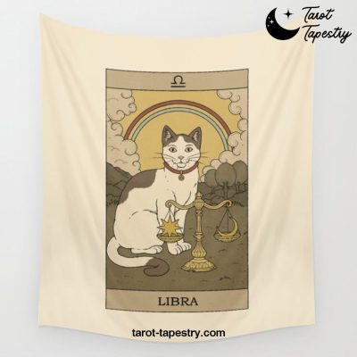 Libra Cat Wall Tapestry Offical Tarot Tapestries Merch