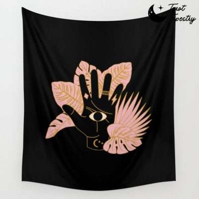 Mystic Hand Black Wall Tapestry Offical Tarot Tapestries Merch