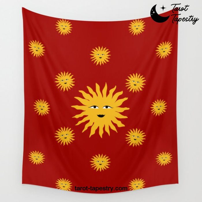 Mystical Smiling Sun Wall Tapestry Offical Tarot Tapestries Merch