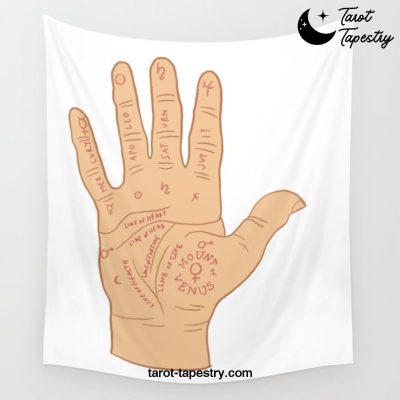 Palm Reading Wall Tapestry Offical Tarot Tapestries Merch