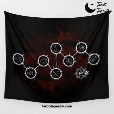 Path of Suns on Red-Rotated Wall Tapestry Offical Tarot Tapestries Merch