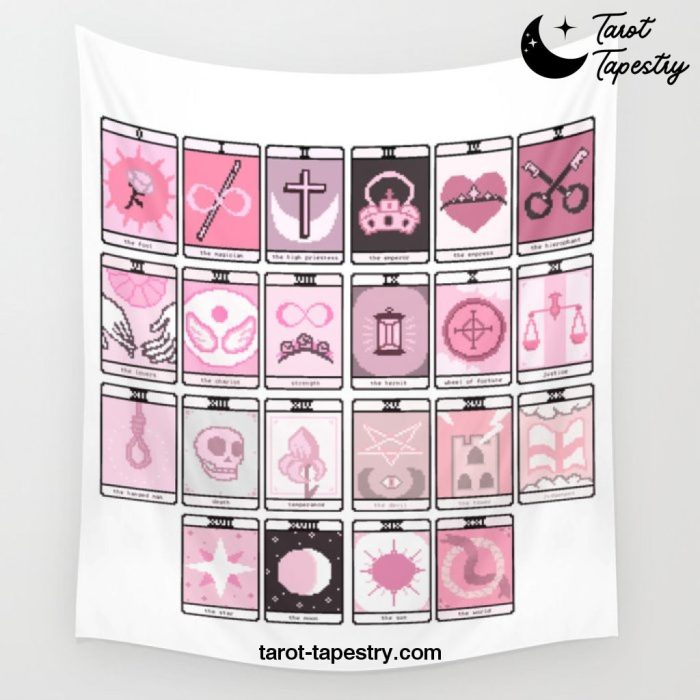 pixel tarot deck Wall Tapestry Offical Tarot Tapestries Merch