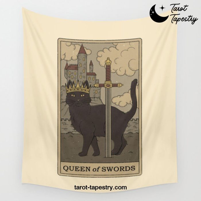 Queen of Swords Wall Tapestry Offical Tarot Tapestries Merch