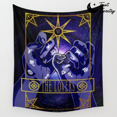 Star Crossed Lovers in a Vast Universe Wall Tapestry Offical Tarot Tapestries Merch