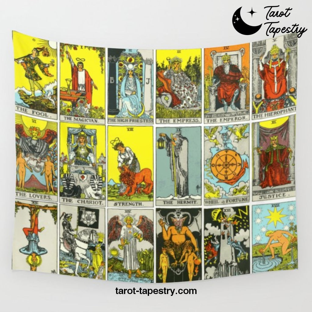 Tarot Card Collage Wall Tapestry - Tarot Tapestry Store