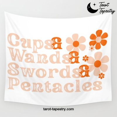 &Tarot - Groovy Orange Wall Tapestry Offical Tarot Tapestries Merch