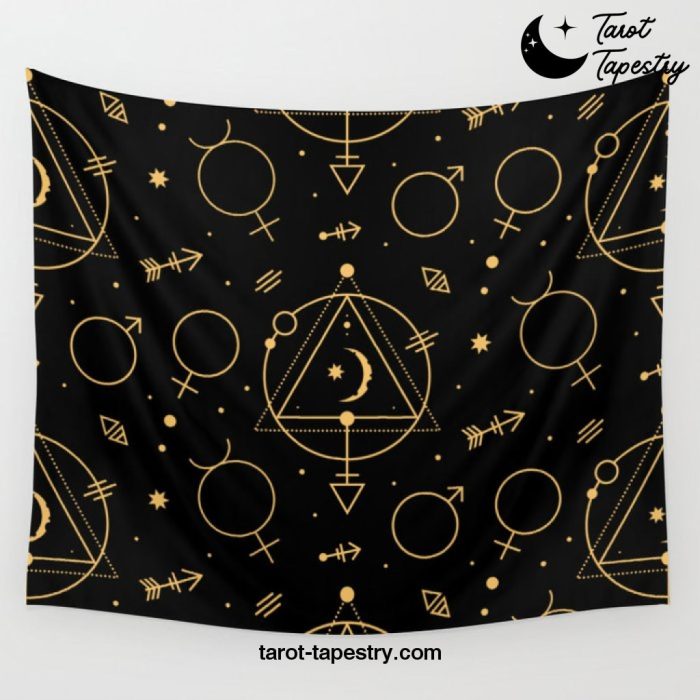 Tarot sign design pattern Wall Tapestry Offical Tarot Tapestries Merch