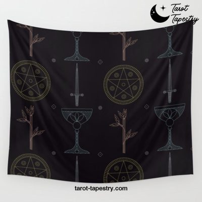 Tarot Suits Elements Minor Arcana Wands Swords Pentacles Cups Wall Tapestry Offical Tarot Tapestries Merch