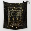 Tarot "The moon" - gold - cat version Wall Tapestry Offical Tarot Tapestries Merch