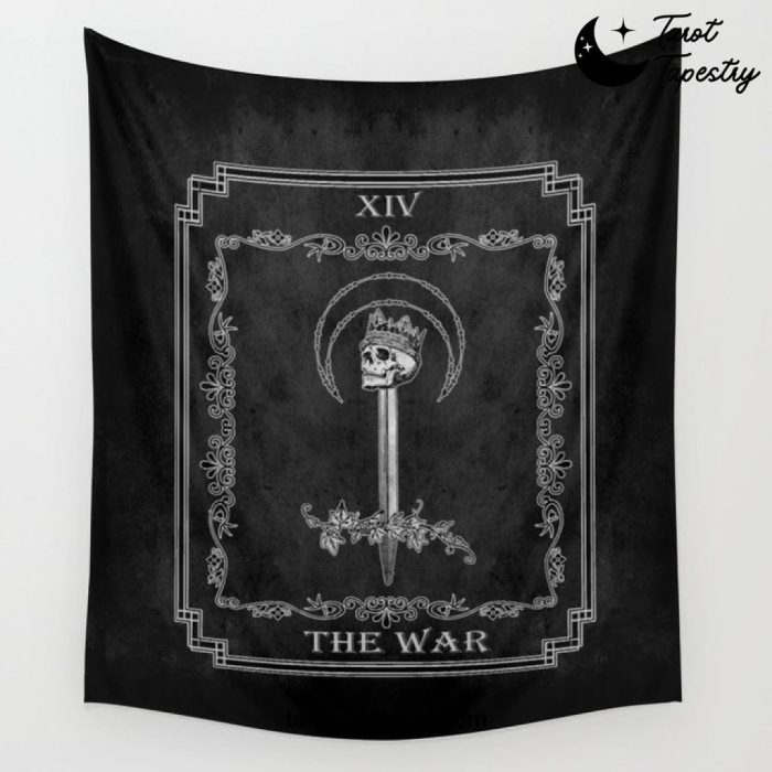 Tarot - "The War" - b&w v3 Wall Tapestry Offical Tarot Tapestries Merch