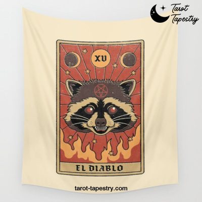 The Devil Raccoon Wall Tapestry Offical Tarot Tapestries Merch
