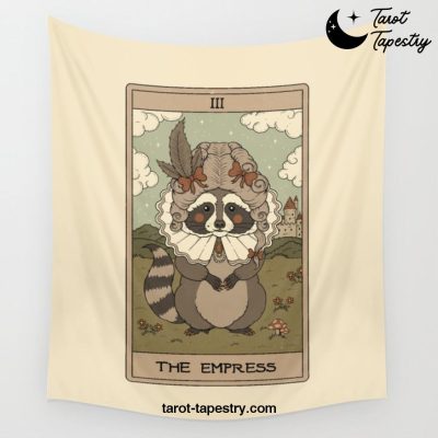 The Empress - Raccoons Tarot Wall Tapestry Offical Tarot Tapestries Merch