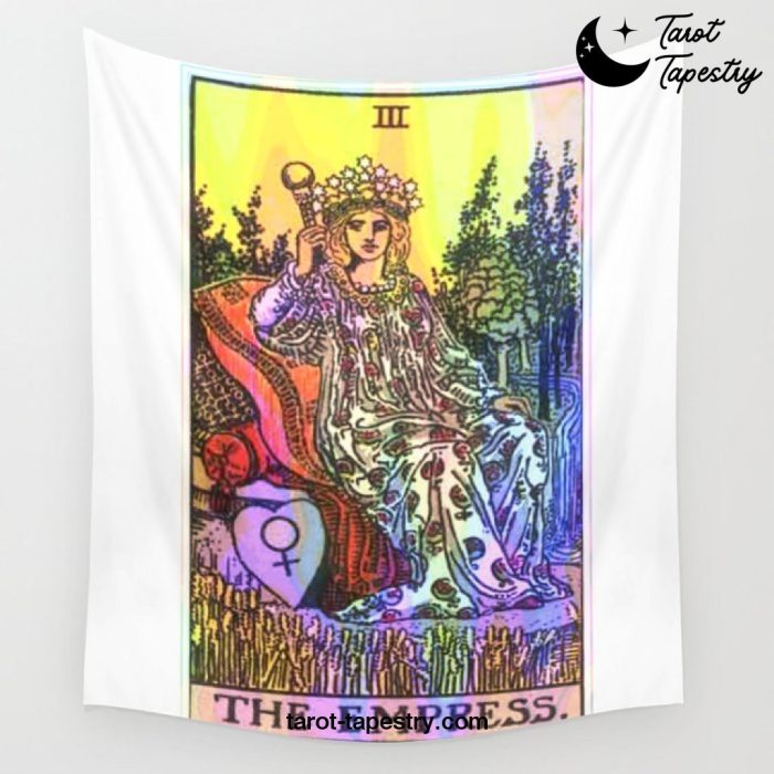 The Empress Rainbow Tarot Design Wall Tapestry Offical Tarot Tapestries Merch