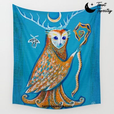 The Hermit Tarot Barn owl Wall Tapestry Offical Tarot Tapestries Merch