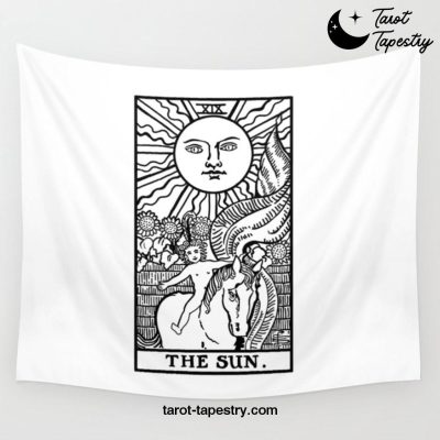 The Sun Tarot Card Wall Tapestry Offical Tarot Tapestries Merch