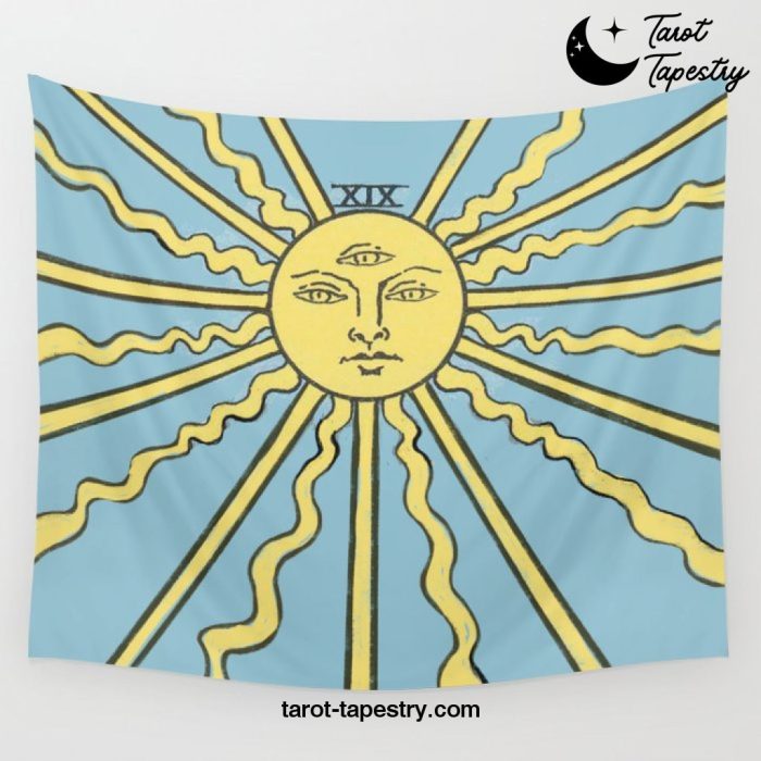 The Sun Tarot Design Wall Tapestry Offical Tarot Tapestries Merch