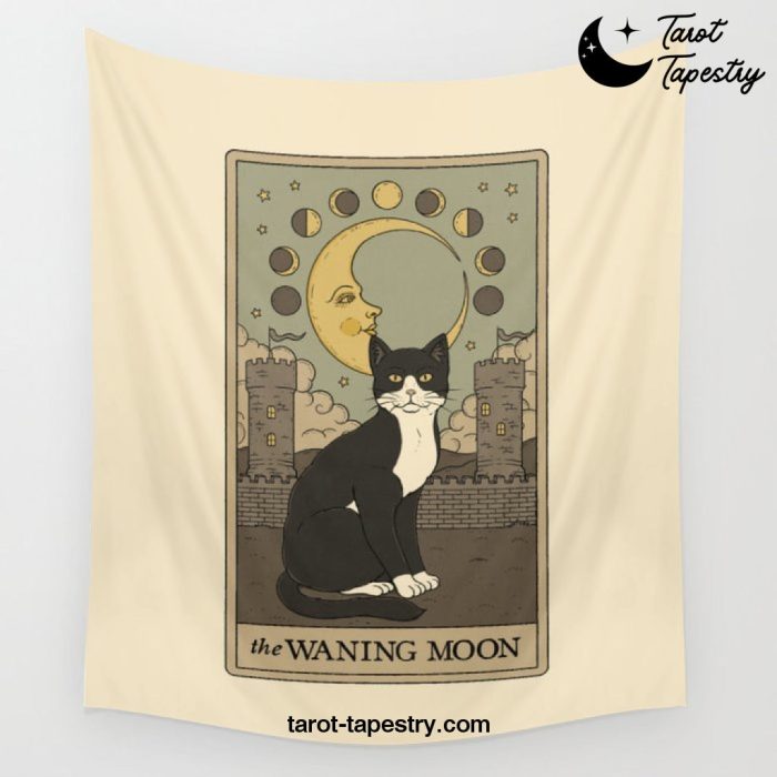 The Waning Moon Cat Wall Tapestry Offical Tarot Tapestries Merch