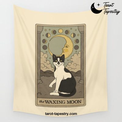 The Waxing Moon Cat Wall Tapestry Offical Tarot Tapestries Merch