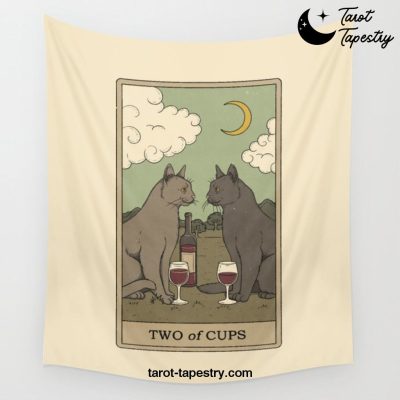 Two of Cups Wall Tapestry Offical Tarot Tapestries Merch