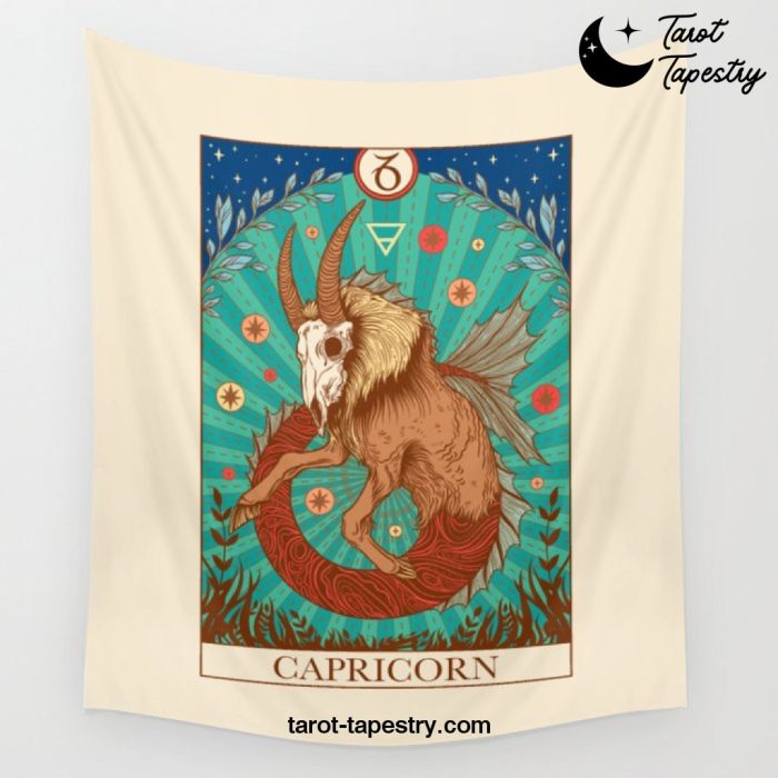 Zodiac sign dark gothic tarot card Capricorn #color Wall Tapestry Offical Tarot Tapestries Merch