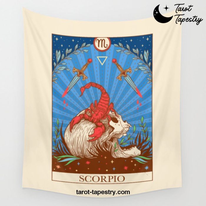 Zodiac sign dark gothic tarot card Scorpio #color Wall Tapestry Offical Tarot Tapestries Merch