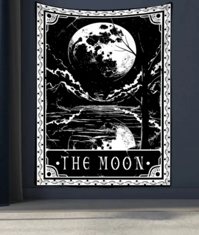 The Moon Tarot Card Wall Tapestry