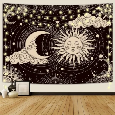 Vinyl Sun and Moon Tarot Tapestry