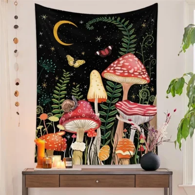 Flower Tapestry Home Bedside Cloth Bedroom Background Hanging Moon Garden