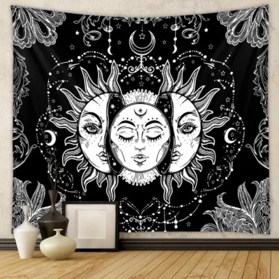 Flower Tapestry Home Bedside Cloth Bedroom Background Hanging Moon Garden